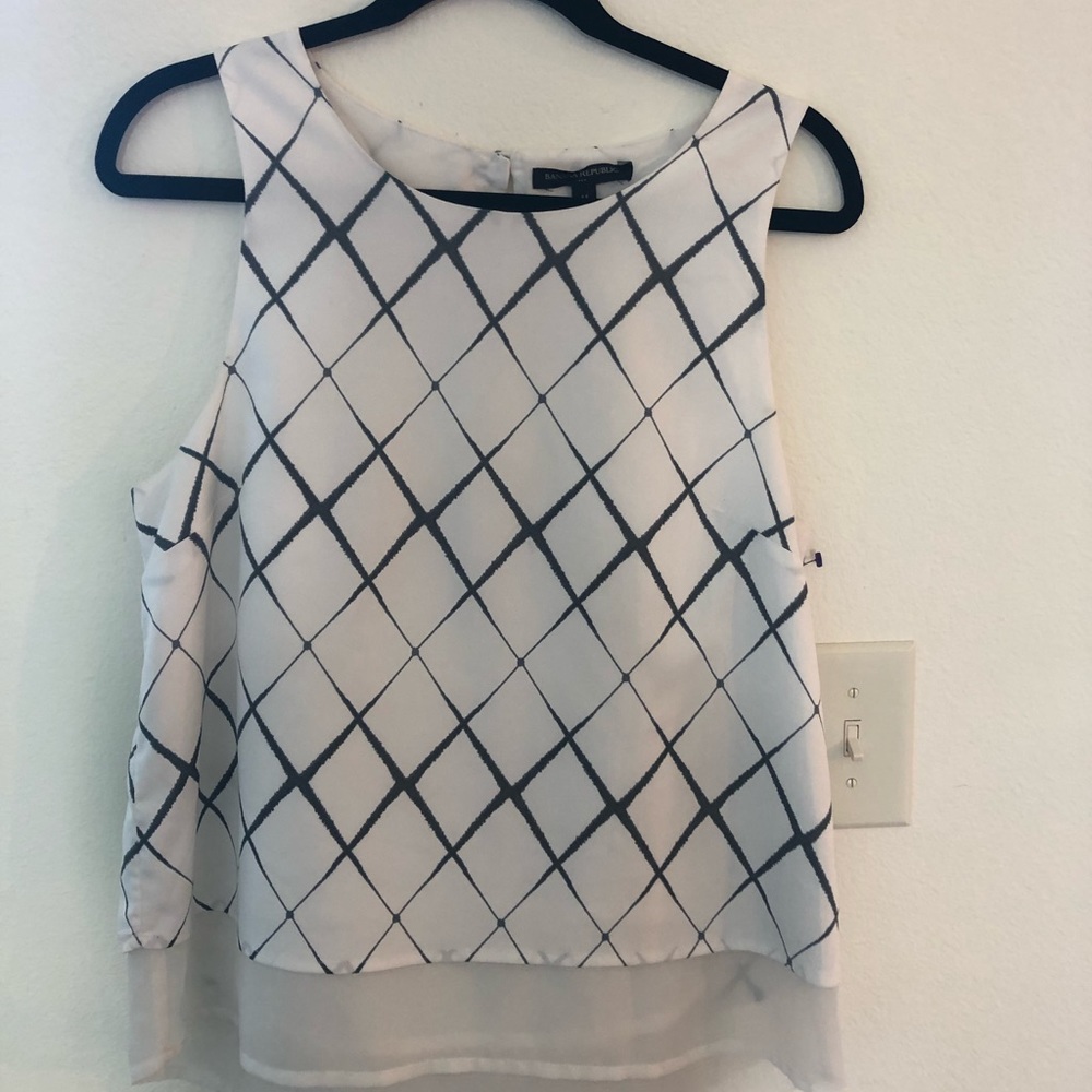 Sleeveless Banana Republic top.